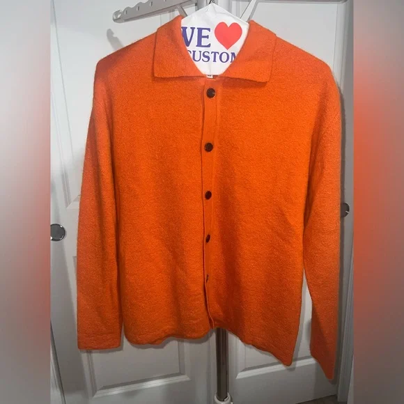 SOLID HOMME Orange Collared Cardigan